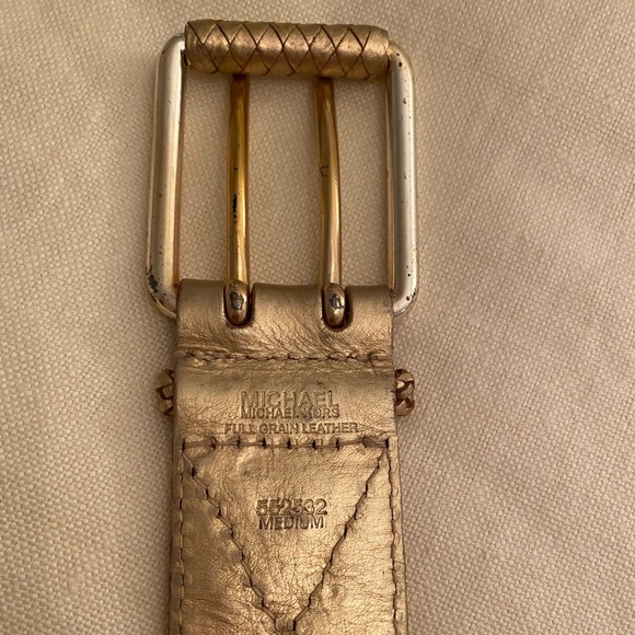 Michael Kors Gold Woven Belt - Picture 2 of 3